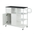 thumbnail image 6 of Pouseayar Kitch Storage Cabinet with Move Roller, White, 6 of 8