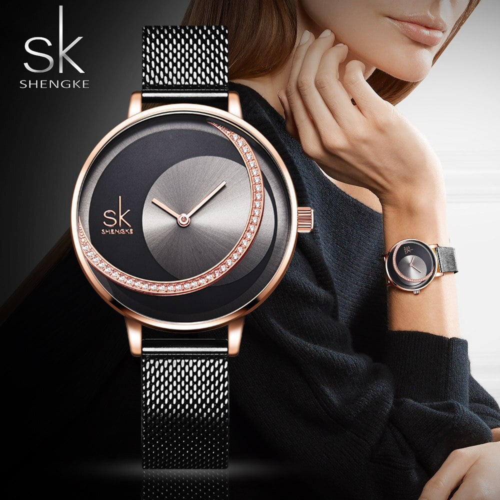 SHENGKE Fashion Watch Simple Decent Casual Fashion Quartz Watch (Less is  More) Watch, Red, Minimalist : Amazon.in: Fashion