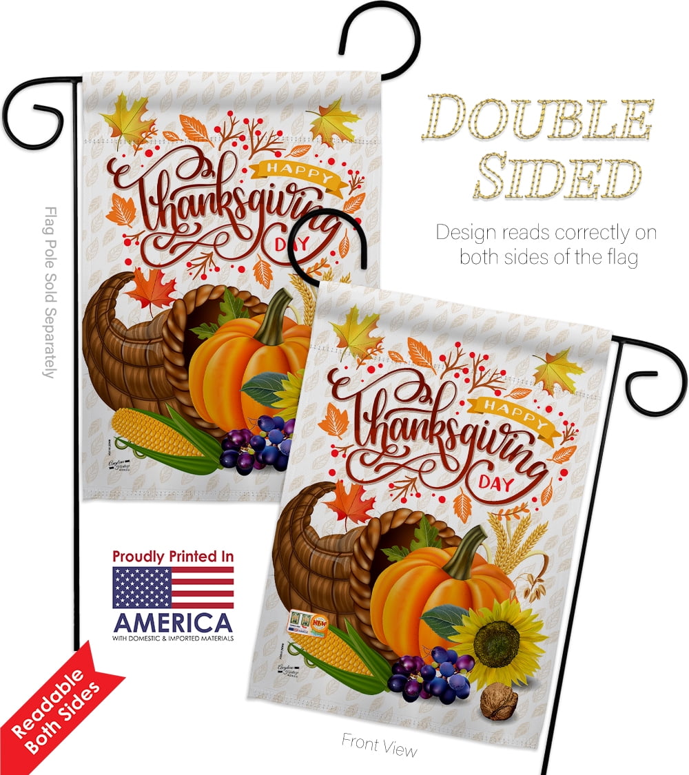 Thanksgiving Cornucopia Fall Impressions Decorative Vertical 13 X 18 5 Double Sided Garden Flag Walmart Com Walmart Com