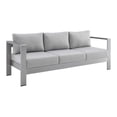 thumbnail image 1 of Modway Shore Fabric & Aluminum Outdoor Patio Sofa in Silver & Gray, 1 of 4