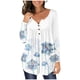 thumbnail image 1 of Camiseta informal para mujer, blusa estampada de manga larga con cuello redondo y botones fruncidos Fridja  bvmnju3036, 1 of 6