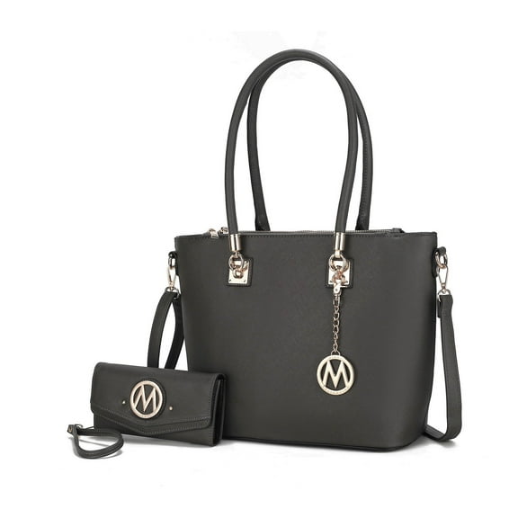 MKF Collection Vanessa Women's Tote Bag with Wristlet Wallet, Solid Vegan Leather Handbag Purse Set by Mia K