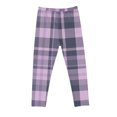 thumbnail image 4 of Toddler Girl Leggings Plaid Criss Cross Trendy Stretch Comfortable Cotton Pants Lightweight Skinny Kids Fall Outfits, Purple, 4 Years, 4 of 6