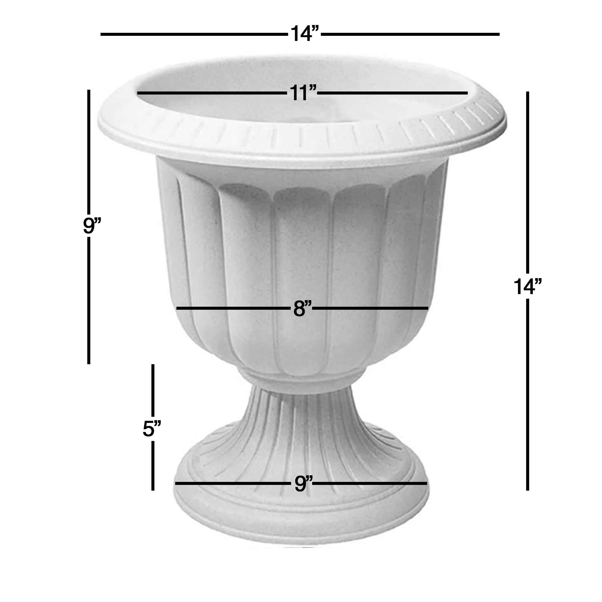 Root & Vessel Classic Urn Planter, Stone, 14"