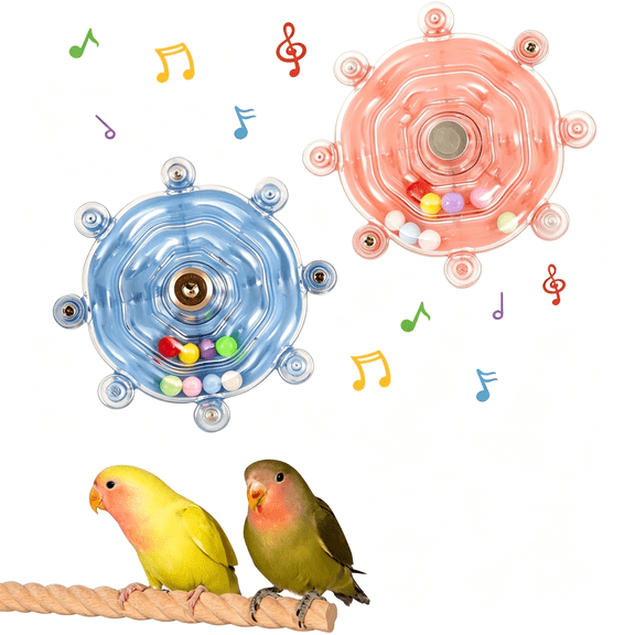 CYFW 2 Pcs Bird Toys for Parakeets,Budgie Toys,Spinning Wheel Parrot Toys,Chewing Exercisers,Interactive Bird Cage Toys for Lovebirds,Parakeets,Conures and Small to Medium Birds