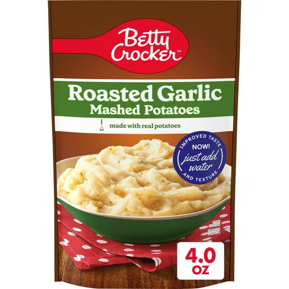 Betty Crocker Roasted Garlic Mashed Potatoes, Made with Real Potatoes, 4 oz