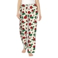 thumbnail image 2 of Goofa Rose Flowers Printed Soft Pajama Pants for Women, Wide Leg Comfy Casual Lounge Yoga Pants-Small, 2 of 9