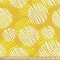 thumbnail image 1 of Abstract Fabric by the Yard Upholstery, Geometric Circular Stripes Sketch Art Round Shaped Ovals Modern Design, Decorative Fabric for DIY and Home Accents, Earth Yellow and White by Ambesonne, 1 of 5