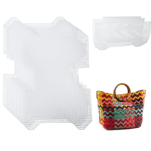 1 Set 6Pcs Plastic Mesh Canvas Sheets Bag Bottom Shaper Pads Purse Making Template for Yarn Crochet Embroidery Craft White Sheets for Acrylic Yarn Crafting Knit Crochet Projects