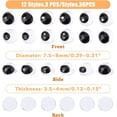 thumbnail image 2 of 1box 36pcs 12 style Black & White Wiggle Googly Eyes Cabochons DIY Scrapbooking Crafts Toy Accessories White 7.5~8x3.5~4mm 3pcs/style, 2 of 7