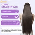 thumbnail image 5 of QUEENTAS 42 Inch Brown Wig with Bangs Long Brown Wigs for Women Synthetic Straight Hair Party Daily Wear to Easy Apply, 5 of 9