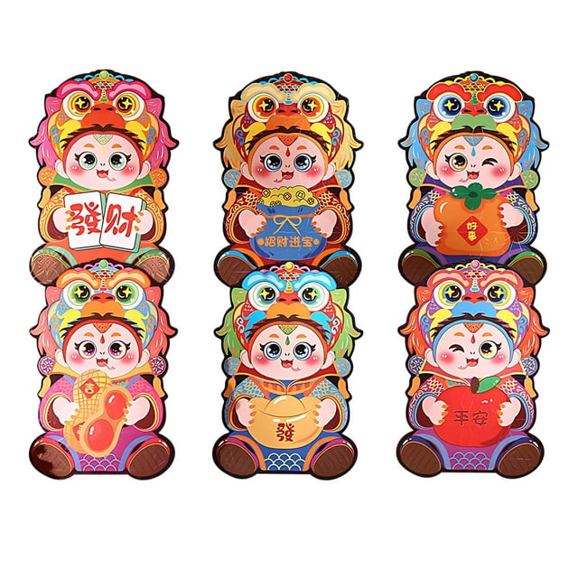 Enveloppes Rouges Nouvel An Chinois, Enveloppes Rouges Nouvel An Chinois 2025 Nouvel An du Serpent Adorer Enfants Nouvel An Pression Paquet Rouge 6 Pcs Nouvel An Chinois, Cadeaux Nouvel An Chinois