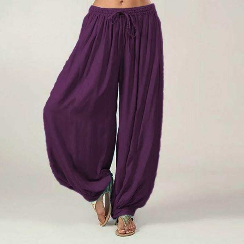 Girls Cotton Ladies Printed Harem Pants Cuffed Bottom Ali Baba Trouser 2 pockets 