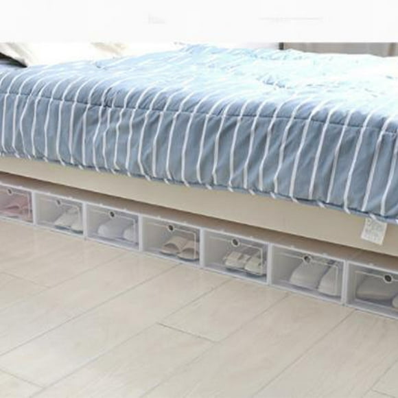 OULII 30PCS Transparent Shoes Display Case White Thickened PP Stackable for Home Storage