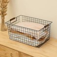 thumbnail image 4 of Japanese Wrought Iron Storage Basket Simple Bathroom Snacks Organizer Books Holder Kitchen Sundries, 4 of 4