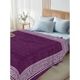 thumbnail image 4 of Dark Purple Retro Greek Key Twim XL Size Flat Sheet, Wrinkleproof & Fadeproof Cooling Flat Bed Sheet Only, Geometric Greece Ancient Farmhouse Breathable Soft Bedding Top Sheets 66 x 102 Inches, 4 of 8
