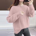 thumbnail image 1 of Suéter de cuello redondo para mujer, suéter holgado de cuello redondo para otoño e invierno, suéter de manga larga para mujer a la moda, suéter de cuello redondo, blusa para mujer, 1 of 7