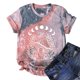 thumbnail image 4 of Blusa de Manga Corta Con Cuello Redondo Y Estampado de Corbata Suelta Informal Para Mujer Odeerbi ODB181118, 4 of 9
