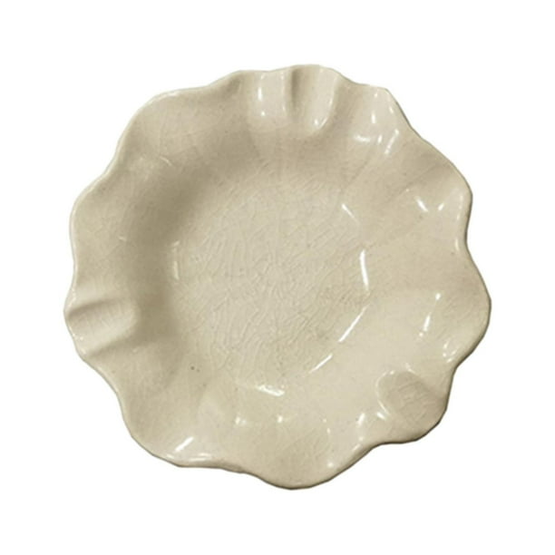 Bandeja de cerámica para servir, cuenco para aceites esenciales, bandeja para velas, plato de cerámica para salón, hogar Blanco