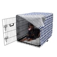 thumbnail image 5 of Abstract Dog Crate Cover, Repeating and Art Deco Inspired Vintage Motifs on a Plain Background, Easy to Use Pet Kennel Cover Small Dogs Puppies Kittens, 7 Sizes, Persian Blue and White, by Ambesonne, 5 of 6