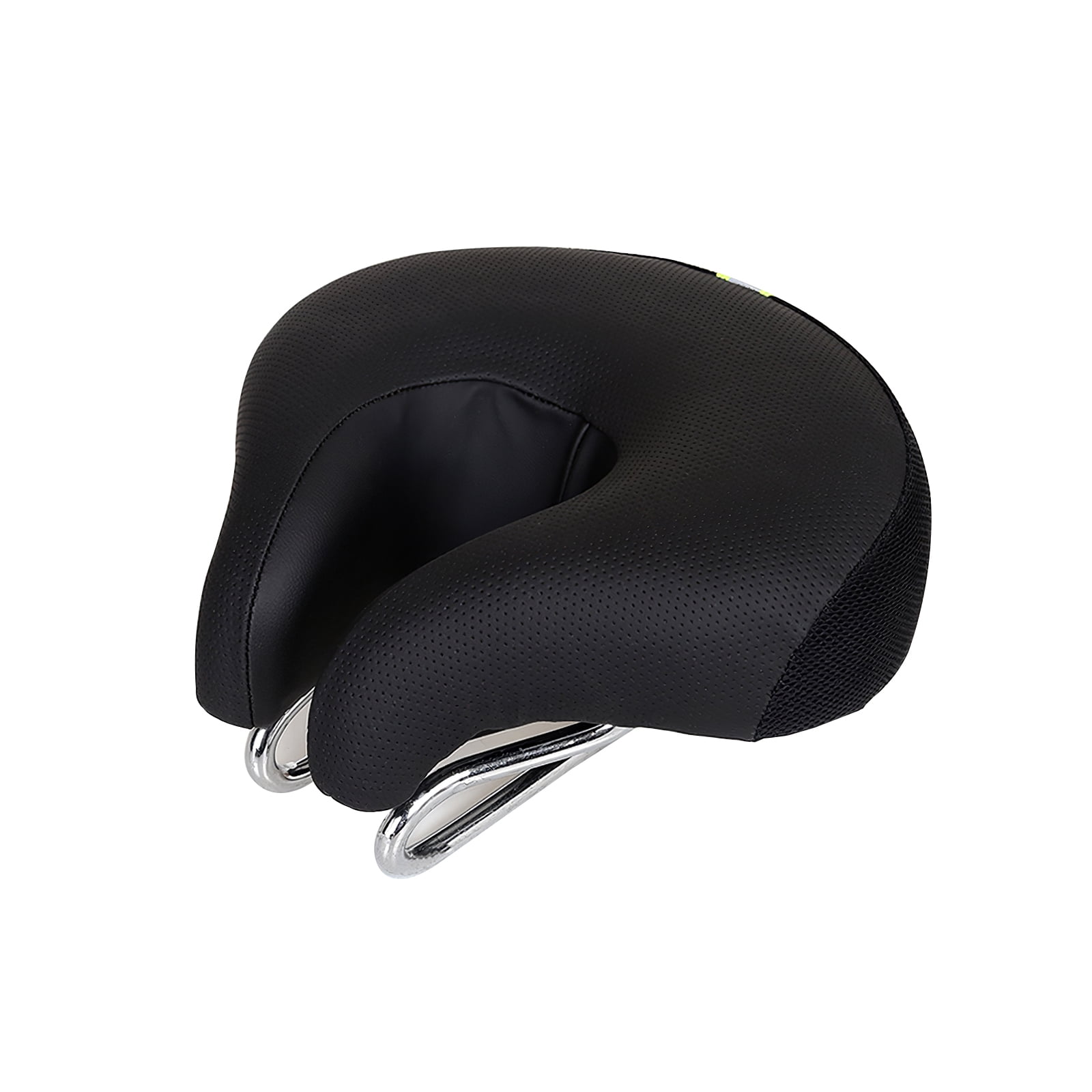 Noseless Bicycle Saddle Elastic Comfortable Wide elastic soft Black