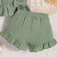 thumbnail image 4 of TOWED22 Toddler Girls Summer Sets 2 Piece Lovely Tank Tops Sleeveless Shorts Clothing Outfits Adorable(Green,9-12 M), 4 of 5