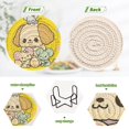 thumbnail image 4 of Haosy Set of 6 Drink Woven Coaster with Holder Heat Resistant Non-Slip Bar Coasters 4 Inches Adorable Dog and Mouse, 4 of 7