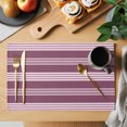 thumbnail image 2 of Purple Stripes Placemats Set of 2 Layered Striped Lines Modern Minimalist Place Mats Indoor Wipeable Table Mats Washable Cloth Dining Table Placemats for Kitchen Holiday Party Home Decor 13x19 Inch, 2 of 9