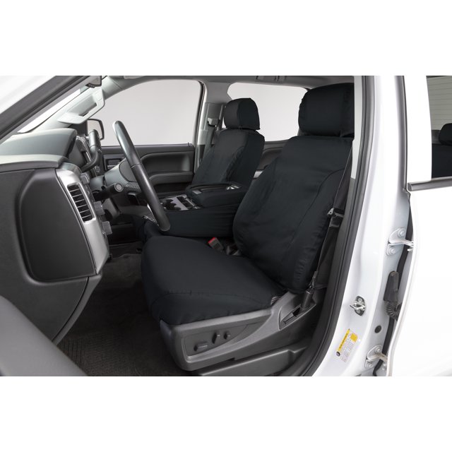 Covercraft Housse de Siège SS2569PCCH SeatSaver; Style Siège C - Seau avec Appuie-Têtes Réglables; Polycoton; Noir Charbon; Ensemble de 2
