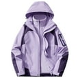 thumbnail image 2 of PiGOGI Women's Outdoor 3-in-1 Windproof Thickened Hiking Jacket Purple M, 2 of 4