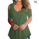 thumbnail image 1 of Blusa suelta de manga corta con camiseta sexy para niña con hombros descubiertos, Verde, XL tholdsy AP001291-34, 1 of 4