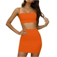 thumbnail image 2 of Abomasnow Women's Sexy 2 Piece Outfits Strap Crop Top Skirt Set Bodycon Mini Dress, 2 of 9