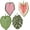 Multicolor-4pcs, variant on Leaf Shaped Hand Towel with Hanging Loop, 2 Pack Monstera Leaf Cute Green Plant Pattern Coral Fleece Finger Towels, Soft and Lint-Free Decorative Hand Towel for Kitchen Bathroom (Multicolor-4pcs)