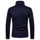 thumbnail image 4 of Hombres sólido cuello alto Casual Slim Fit pulóver camiseta cálida camisa de fondo Pompotops oipoqjl7617, 4 of 4