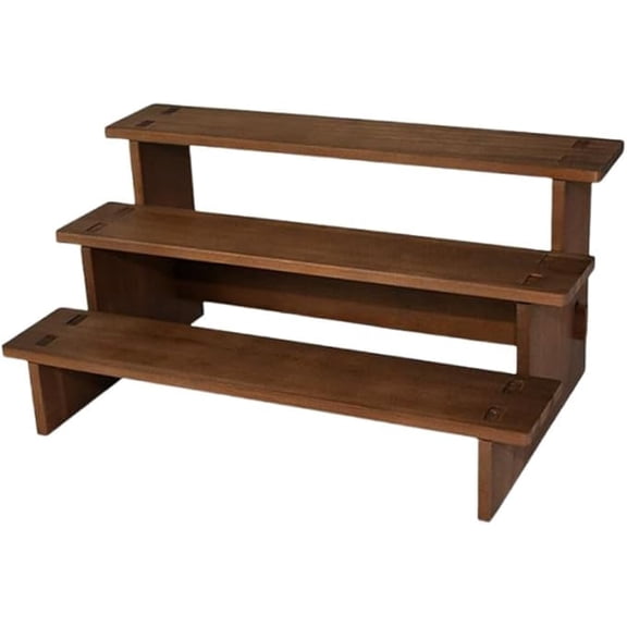 3 Tier 30*18*14.5CM Wood Earring Display Stand for Selling,Jewelry Card Display Stand for Rings, Watches, Cosmetics,Removable Countertop Small Merchandise Display Stand