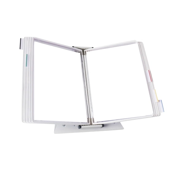 Djois® Desktop Display System, Durable Steel Wire Frames, Letter-Size, 10 Pockets, White