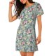 thumbnail image 2 of Balery Rose Flowers Camisón de manga corta con cuello redondo para mujer, cómodo y elegante., 2 of 6