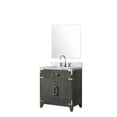 thumbnail image 2 of Laurel 30 in W Black Oak Single Vanity Carrara Marble Countertop, 28" Mirror & Faucet Set, 2 of 5
