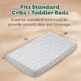 thumbnail image 3 of The Peanutshell Organic Cotton Baby Crib Sheets for Boys and Girls, Grey Star, 2 Pack, 3 of 8