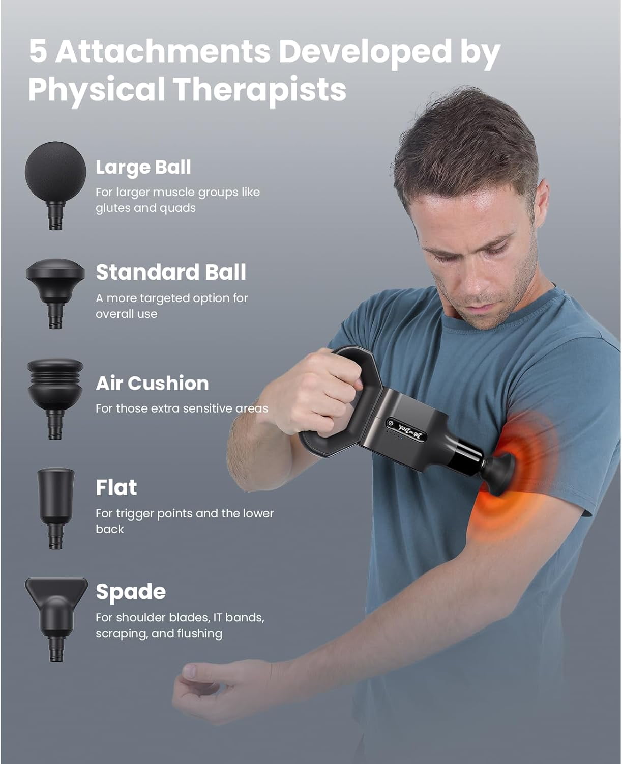 BOB AND BRAD Massage Gun&Adjustable Massage Belt for Muscle Relaxtion,Pain Relief,Dual-Purpose Deep Tissue sWave 2-in-1 Massage Gun with Strapfor Athletes, Therapists &Everyone