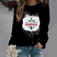 thumbnail image 2 of Top de suéter con estampado navideño de manga larga con cuello redondo para mujer primavera otoño Pompotops FGAJ9768, 2 of 5
