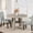 Gray, variant on Modern Farmhouse 43'' Round Dining Table with Sturdy Wooden Pedestal, Storage Shelf, Space-Saving Design for Small Kitchens & Dining Rooms, Seats 2-4