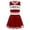 A Red, variant on iiniim Kids Girls Sleeveless Cheerleading Dress V Neck Contrast Color Crop Top with Pleated Skirt Set