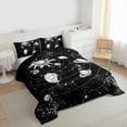 thumbnail image 3 of Manfei Retro Boho Sun Bedding Comforter Set,Galaxy Planet Twin Comforter Sets,White Starry Night Bedding Set For Boys Girls,Microfiber Bedroom Decor Reversible,2pcs, 3 of 8