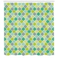 thumbnail image 3 of Ambesonne Teal Shower Curtain, Vibrant Trellis Quatrefoil, 69"Wx75"L, Multicolor, 3 of 3