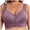 Purple, variant on Oversized Front Button Bra Lace Trim Wire-Free Polyamide Spandex Cross-Back Casual White 4XL