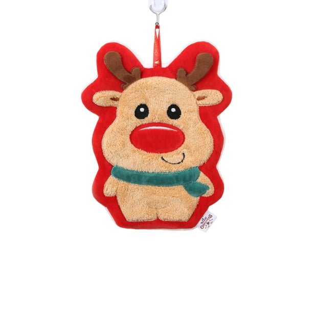 Yhmxh Toallas de mano de algodón con diseño navideño, lindas toallas de Papá Noel con forma de árbol, guante, muñeco de nieve y ciervo, de felpa gruesa y ultrasuave, con asa para colgar y secar.