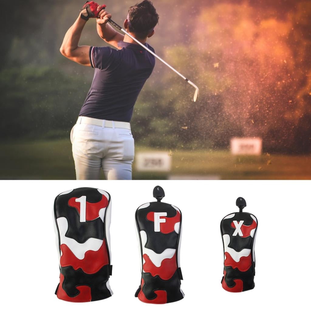 Yihuala Golfs Headcover Soft Plush Lining Fit Square Mallets Putters Square Mallets Putter Headcover PU Textur