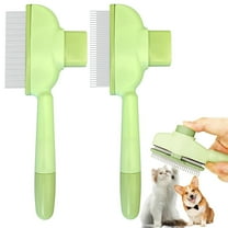 Flea Comb for Cats Dogs Brush for Shedding Pet Hair Removal Comb with Long & Short Stainless Steel Teeth for Deshedding