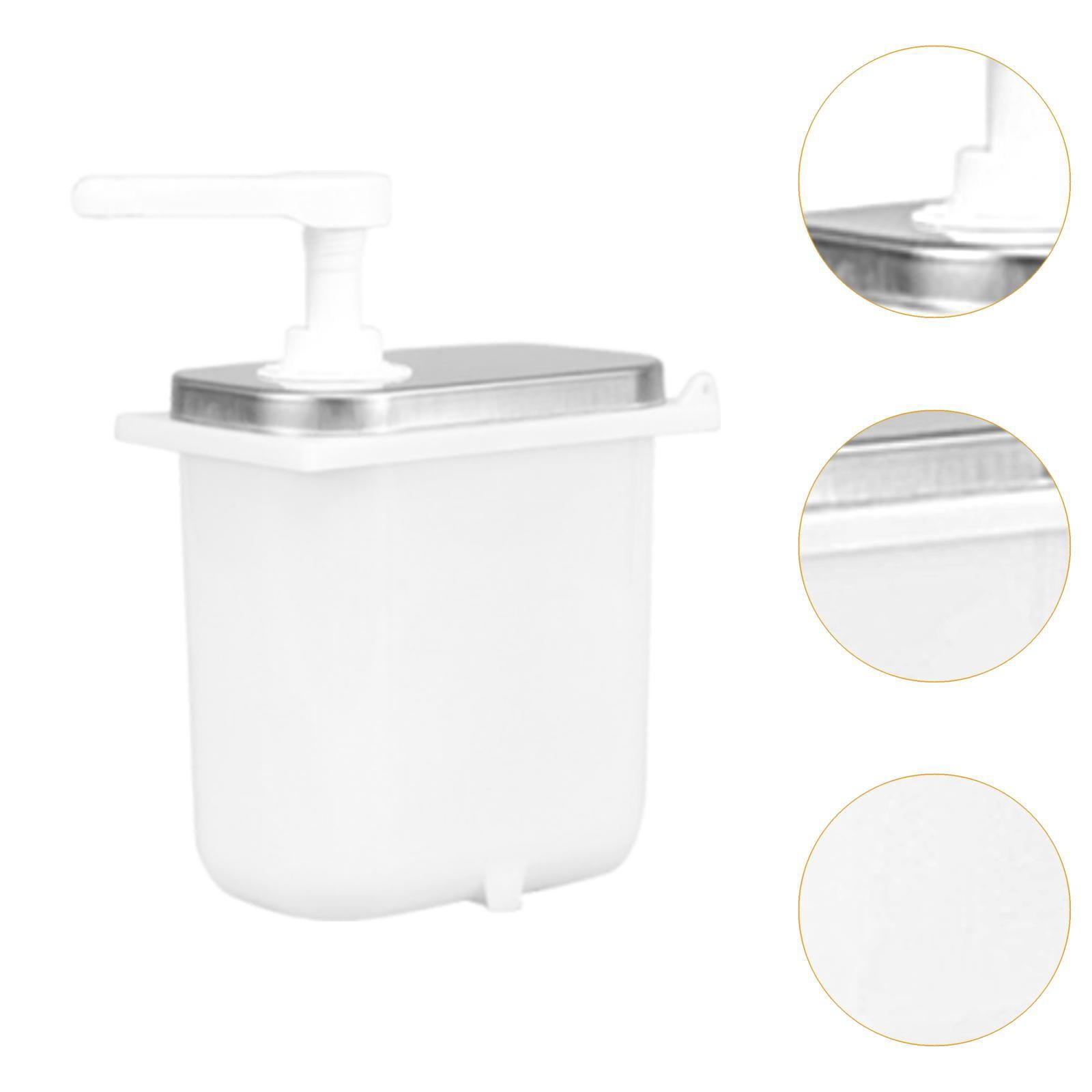 Baoblaze 67.6" Pump Dispenser Syrup Bottle Condiment Condiment Ketchup Syrup 2L White